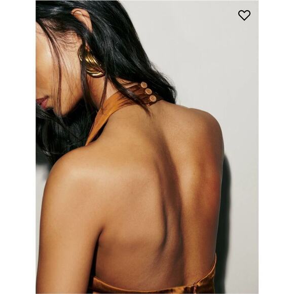 NEW! Reformation Daniela Silk Dress Copper Size 10 - Picture 3 of 10